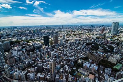 High angle shot of cityscape