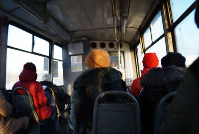 People sitting in train