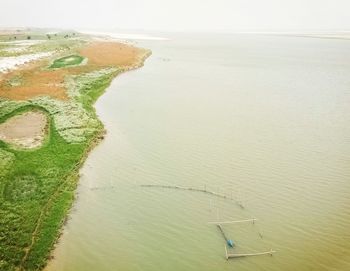 High angle view of sea shore