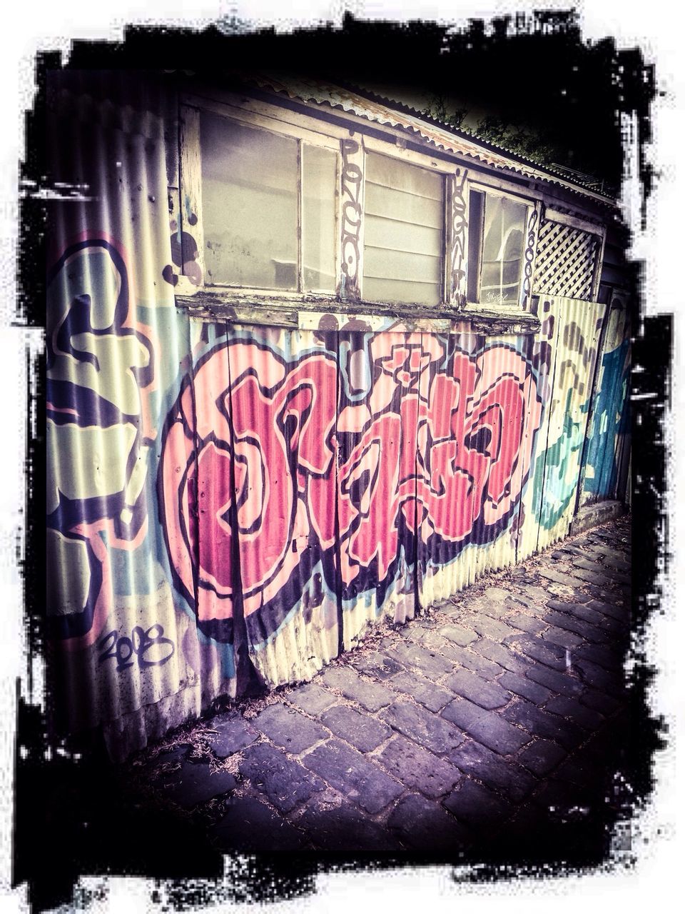 transfer print, graffiti, text, western script, auto post production filter, communication, art, creativity, wall - building feature, art and craft, built structure, building exterior, architecture, street art, vandalism, wall, capital letter, outdoors, day, no people