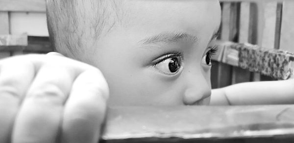 Close-up portrait of cute boy