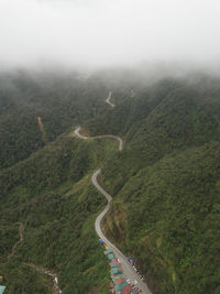 Aerial view of mountain road