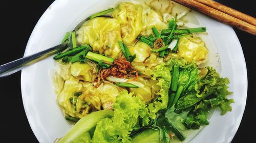 High angle view of vegetables in bowl