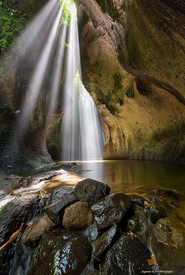 VIEW OF WATERFALL IN RIVER