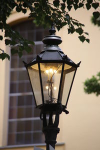 Low angle view of illuminated street light