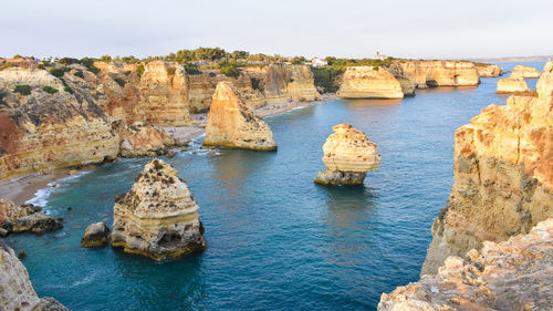 Rock formations in sea