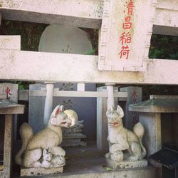 View of buddha statue outside temple