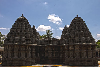 Low angle view of temple against sky