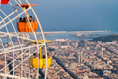 High angle view of buildings in city
