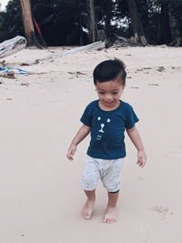 Cute boy on beach