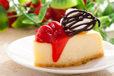 Close-up of cake on plate