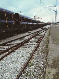 Railroad tracks against sky