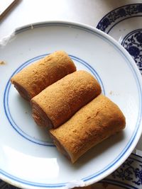 Close-up of served in plate