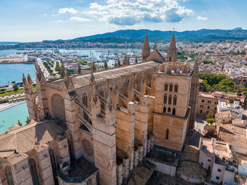 Gothic medieval cathedral of palma de mallorca in spain