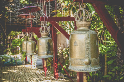 Traditional bells at buddhist temple