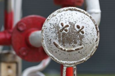 Smiley face on the pipes construction. happy repairs concept.