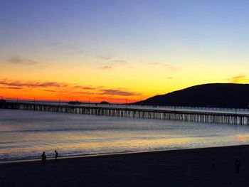 Scenic view of sea at sunset