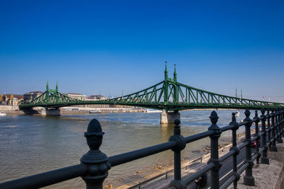 Liberty bridge or freedom bridge over the danube river in budapest