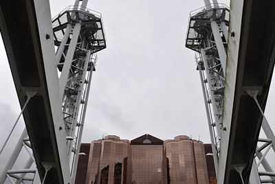 Low angle view of amusement park