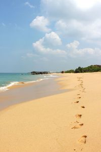 Scenic view of beach against sky