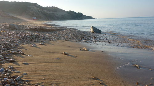 Scenic view of beach against sky