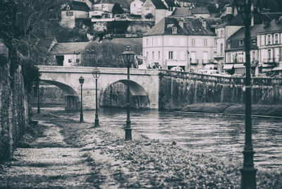 Arched bridge over the river