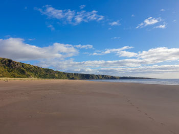 Scenic view of beach against sky