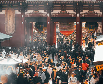 Group of people in front of building