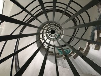 High angle view of spiral staircase