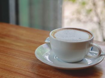 Close-up of coffee on table