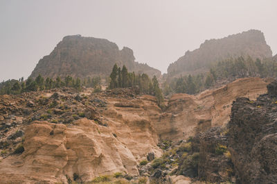 Scenic view of mountains against clear sky
