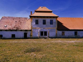 Old building against blue sky