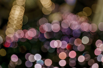 Defocused image of illuminated lights