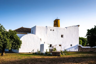 Built structure against clear blue sky