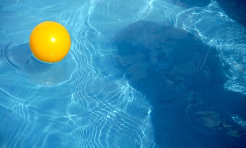 High angle view of ball in swimming pool