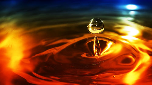 Close-up of water drops on glass