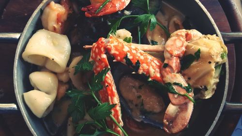 Close-up of seafood in plate