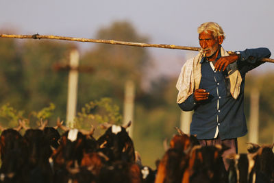 Full length of man standing outdoors