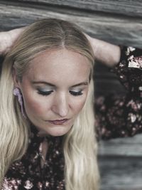 Close-up portrait of young woman