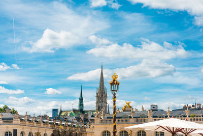 Panoramic view of buildings in city against sky