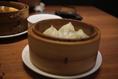 Close-up of dumpling on table