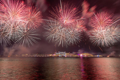 Fireworks in yas bay for celebrating eid al adha