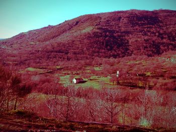 View of landscape against mountain