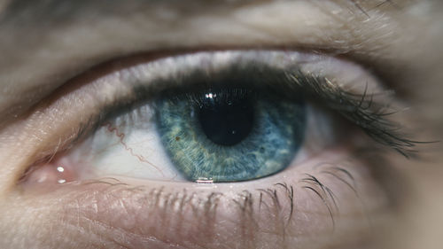 Detail shot of human eye with lashes