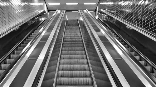 Low angle view of escalator