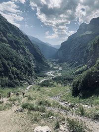 Scenic view of mountains against sky