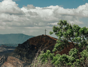 Scenic view of rocky mountains against sky