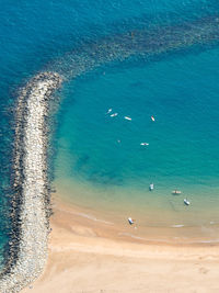 High angle view of beach