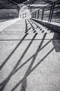 High angle view of shadow on sand