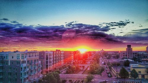 Cityscape at sunset